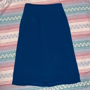 Allison Wonderland blue crepe midi skirt